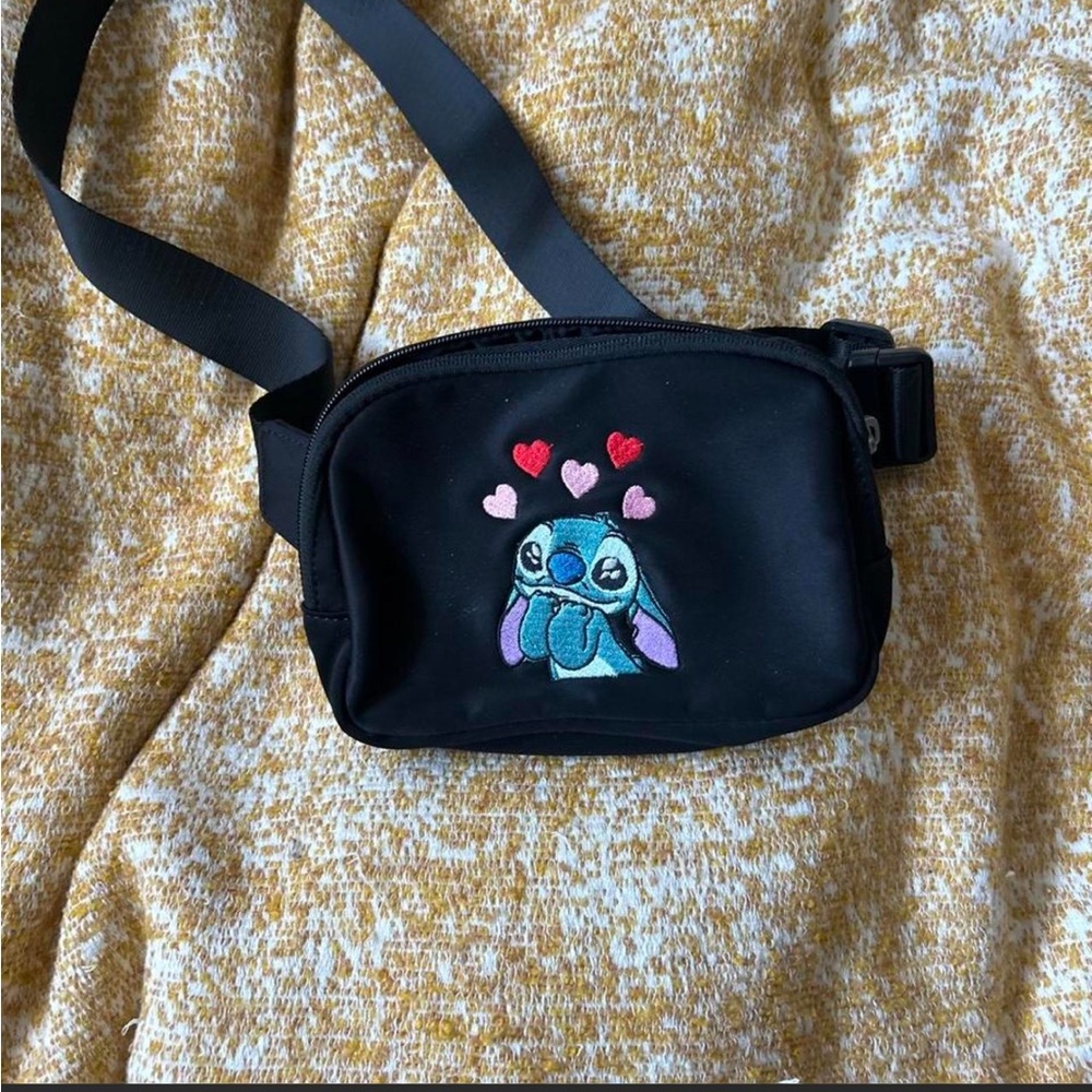 embroidered stitch fanny pack